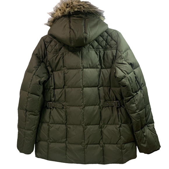 Lauren Ralph Lauren Women's Puffer Jacket Down Hooded Green Sz M Detachable Hood - Picture 2 of 16